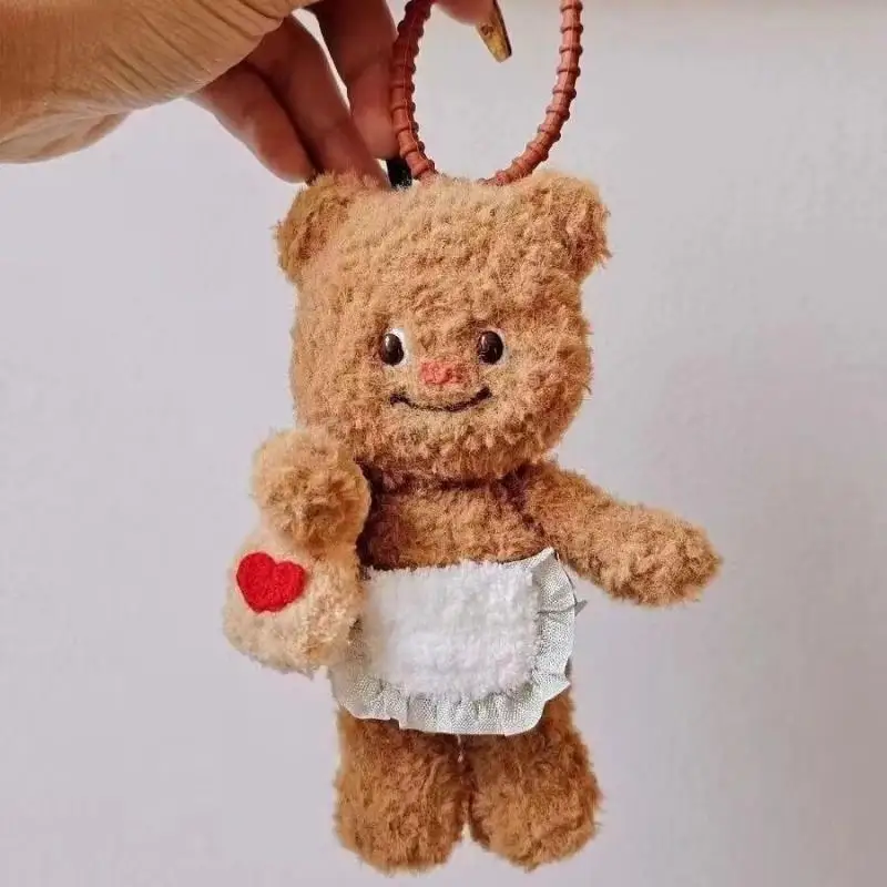 Милый мультяшный милый медведь сливочный ручной вязки плюшевая кукла лютибера