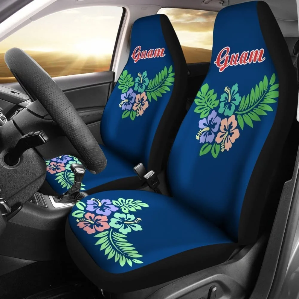 

Guam Car Seat Covers Guam Hibiscus Palm Leaves Pattern,Pack of 2 Universal Front Seat Protective Cover
