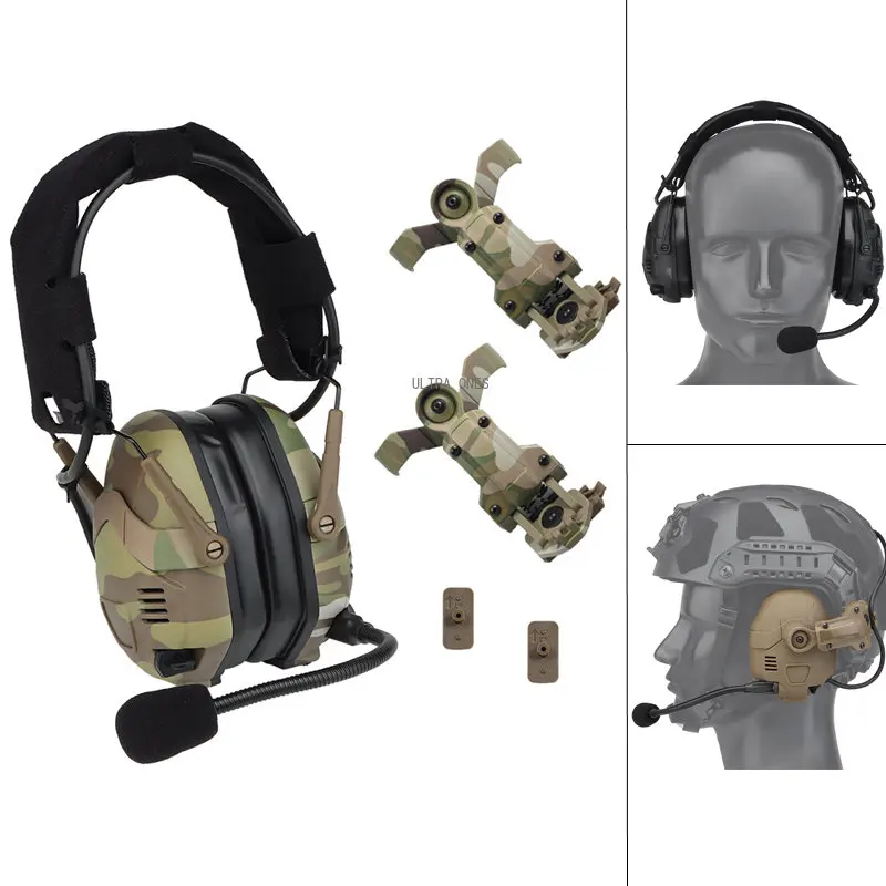 

Tactical Bluetooth Headset Noise Reduction OPS Core ARC Team Wendy Rails Helmet Headphone Sound Pickup Cs Hunting Headsets