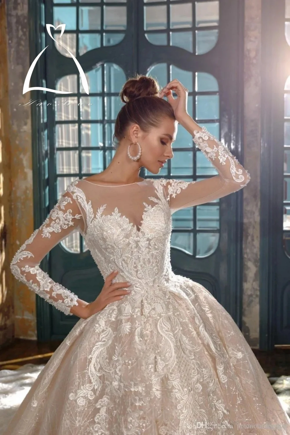 

Женское свадебное платье It's yiiya, белое винтажное платье трапециевидной формы с кружевной аппликацией и блестками на лето 2019