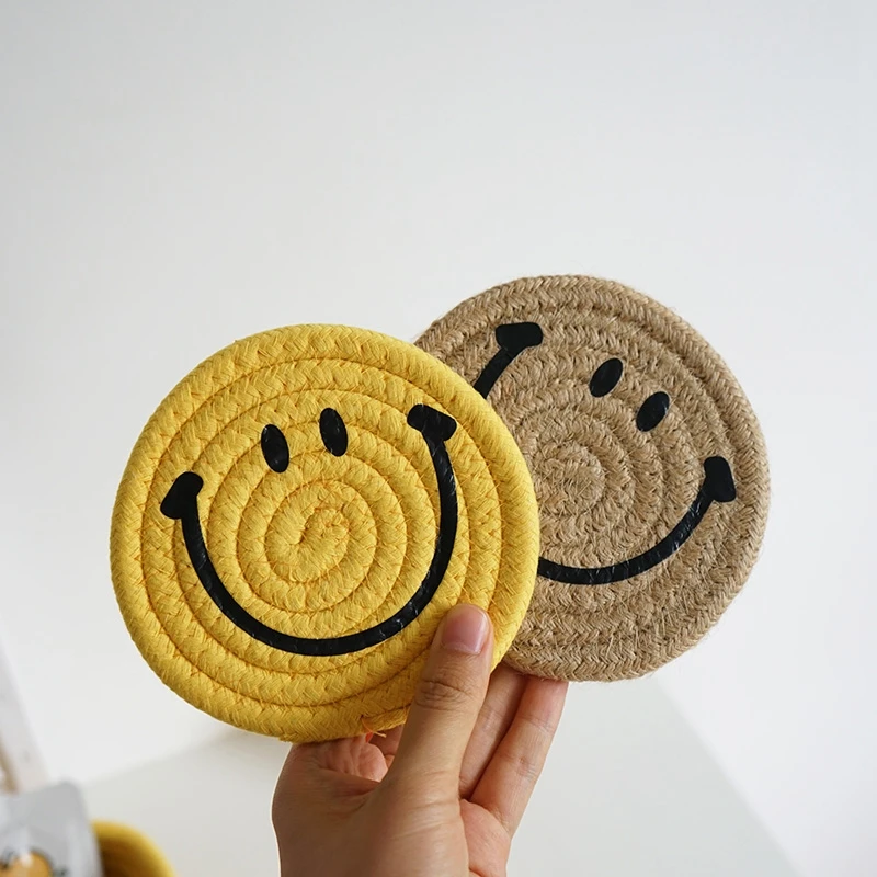 

Теплоизоляционная чашка, чашка, чайник, Настольный коврик с хлопковой веревкой, водонепроницаемые кухонные подставки, тканая подстилка ...