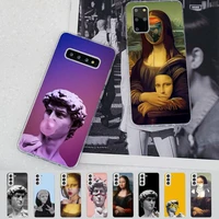 great art aesthetic david mona lisa phone case for samsung s21 a10 for redmi note 7 9 for huawei p30pro honor 8x 10i cover