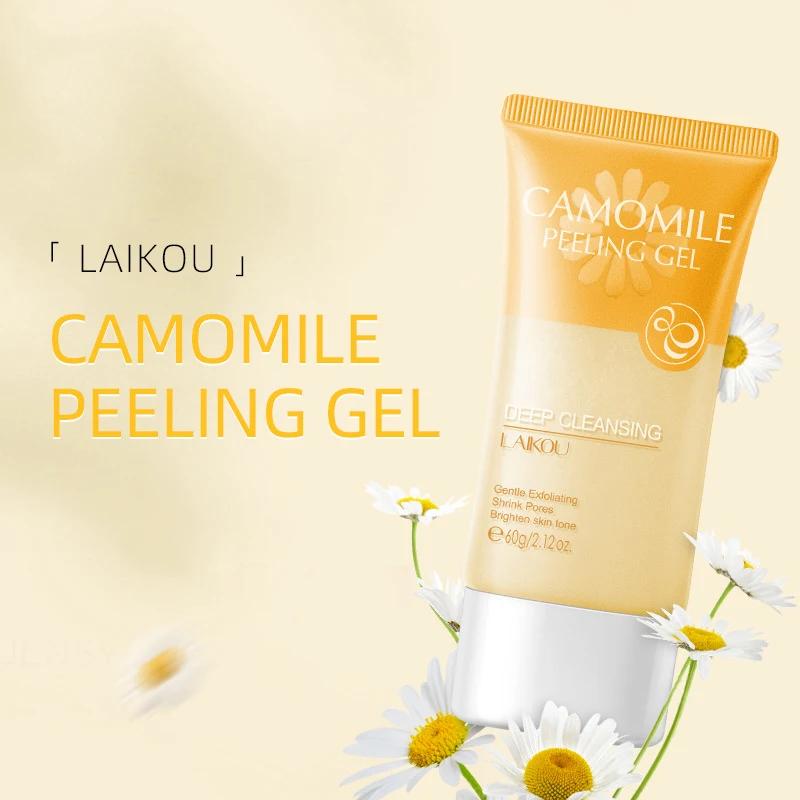 

60g 1pcs Chamomile Exfoliating Peeling Gel Facial Scrub Deep Moisturizing Soothing Skin Tightening Pores Face Cream Skin Care