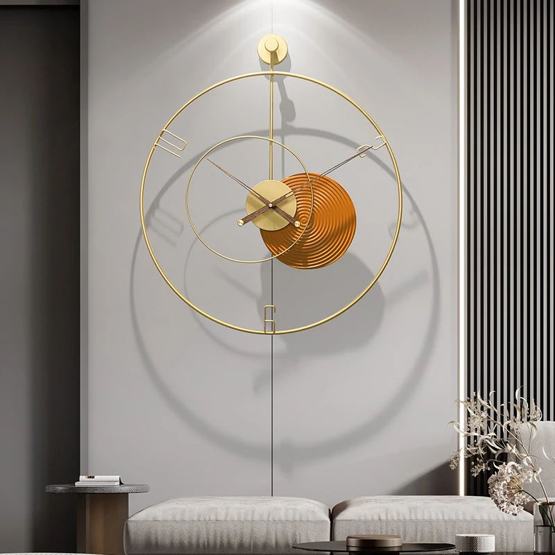 

Big Size Hanging Wall Clock Modern Free Shipping Metal Silent Clock Mechanism Gold Unusual Orologio Da Parete Room Decorarion