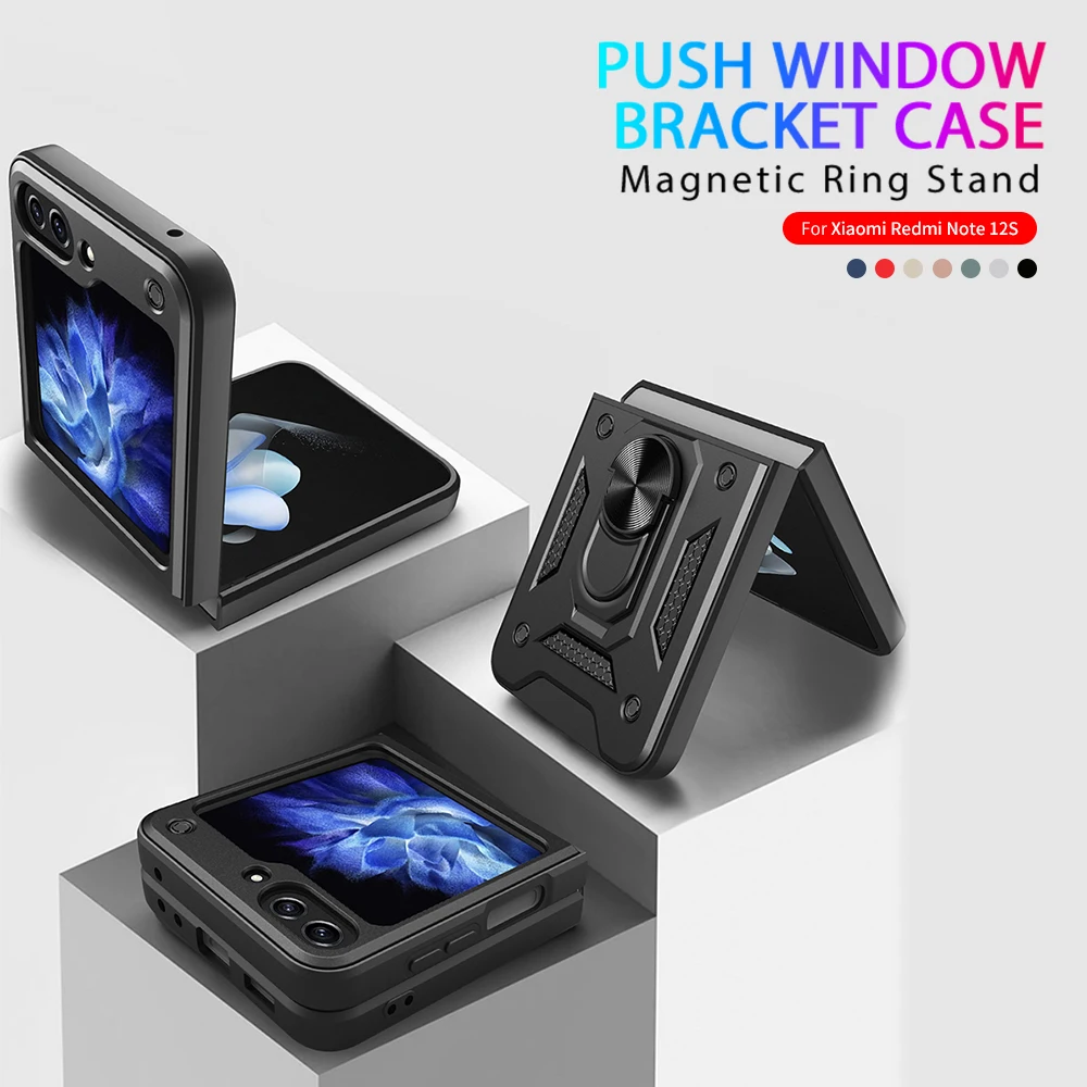 

For Samsung Galaxy Z Flip5 5G Case Full Lens Protection Shell Sumsung ZFlip5 Flip 5 ZFlip 5 2023 Magnetic Car Ring Stand Cover