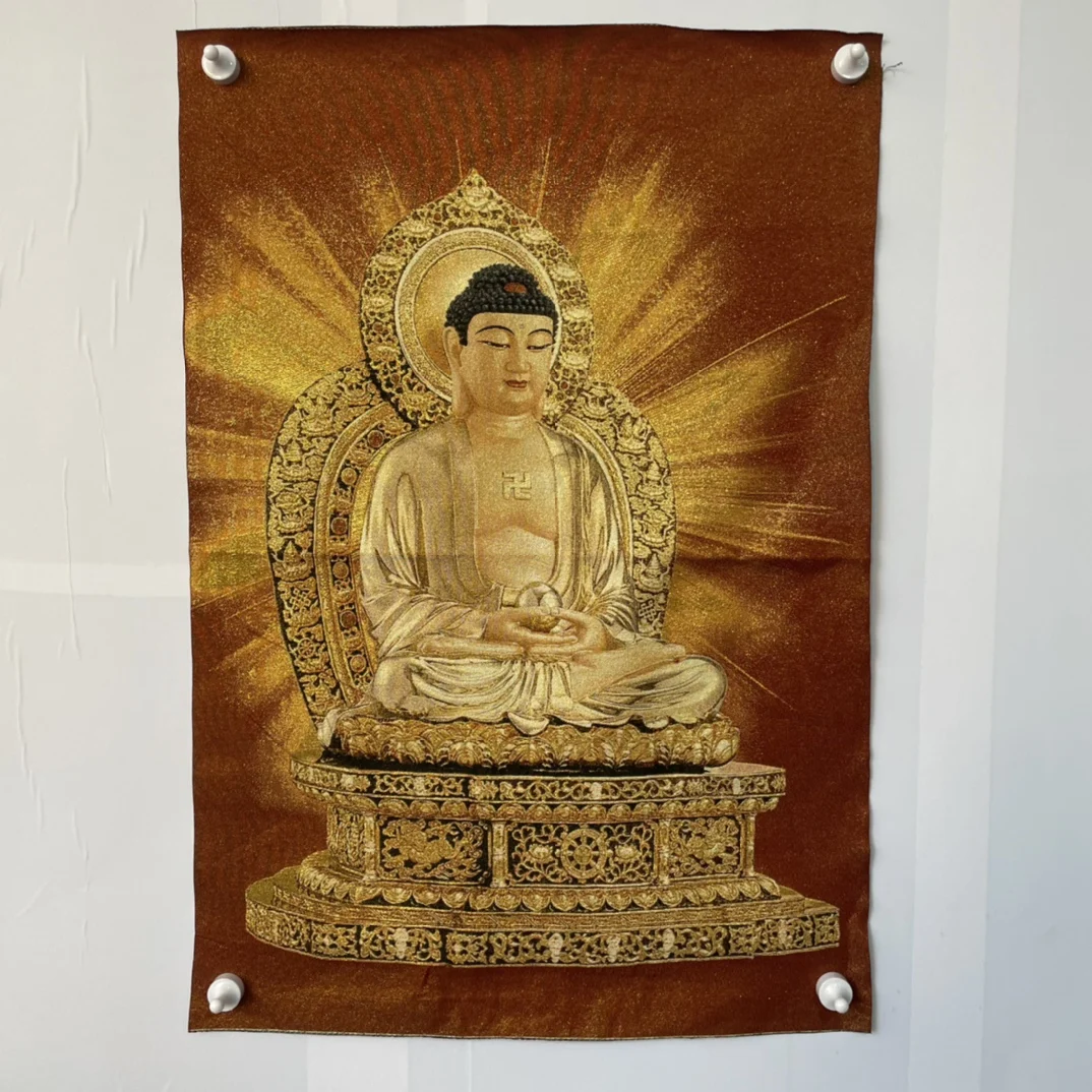 

Шелковая вышивка Thangka, фэншуй, богатство «Будда Бодхисаттва», роспись, ручная работа, домашнее украшение