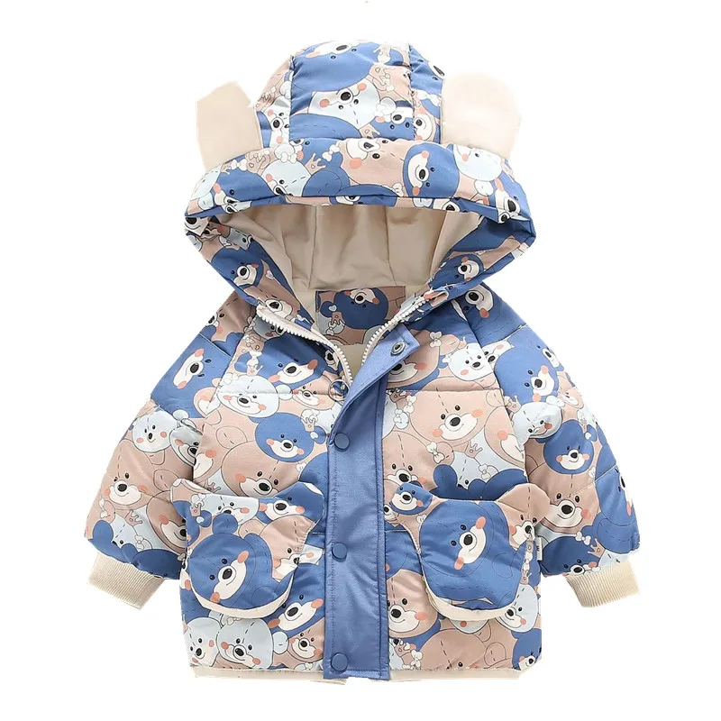 

От 1 до 5 лет пуховая детская для мальчиков/девочек, зимняя, с вельветовой подкладкой