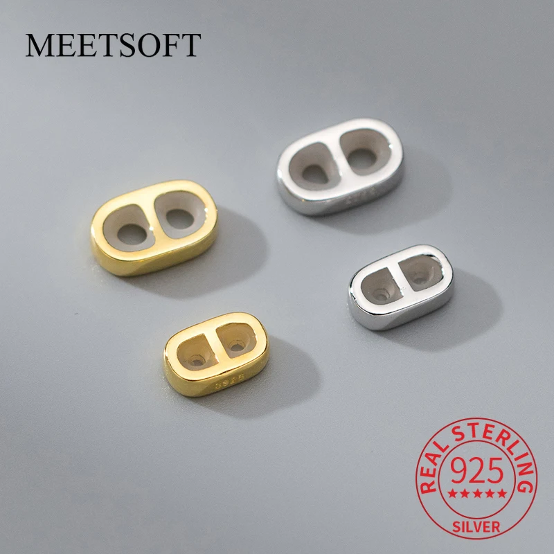 Серебряный силиконовый локатор Разделитель с двумя отверстиями плетеная