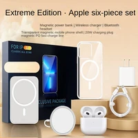 20w qi magnetic wireless charger for iphone13pro max pd magsafe power bank for iphone12promax iphone 11mini bluetooth headphones
