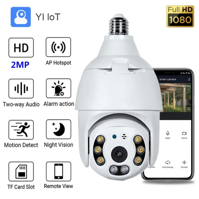 

E27 2MP Smart Auto Tracking Wifi Camera 1080P IP Security Home PTZ Speed Dome CCTV IR Night Vision Outdoor Surveillance Camera