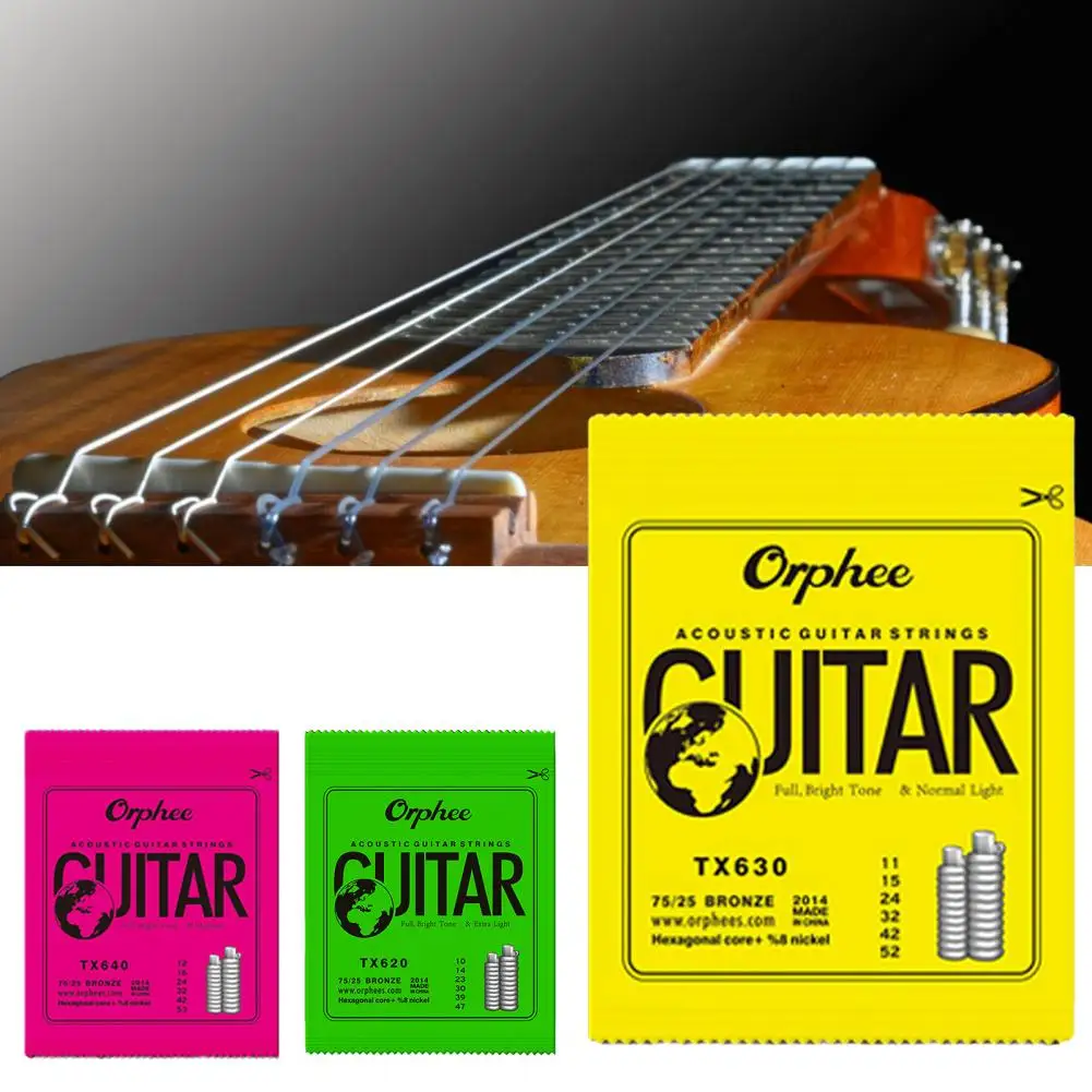 for Orphee TX620 630 640 Single Folk Guitar String High Strength Replacement Universal Wooden Guitars Strings