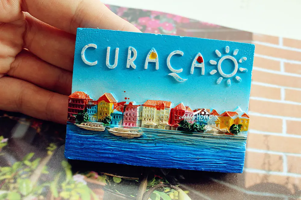 

Туристический сувенир Curacao Island, Нидерландские Антильские острова, 3D резиновый магнит на холодильник, ремесло, наклейка на холодильник