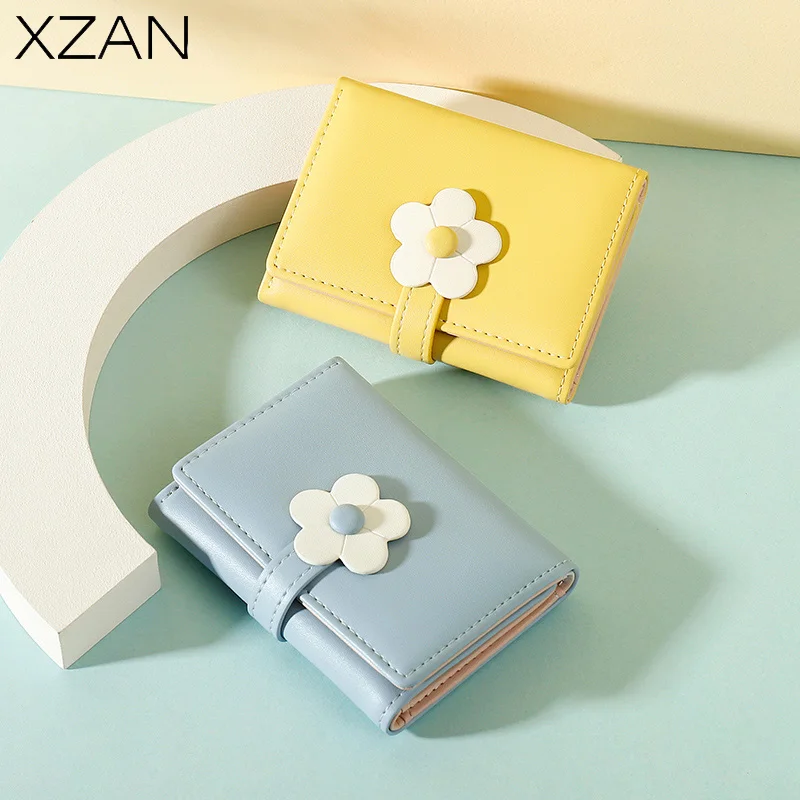 

Новый женский кошелек, короткий маленький кошелек тройного сложения для женщин, держатель для карт и монет, Дамский клатч, мини-кошелек для ...