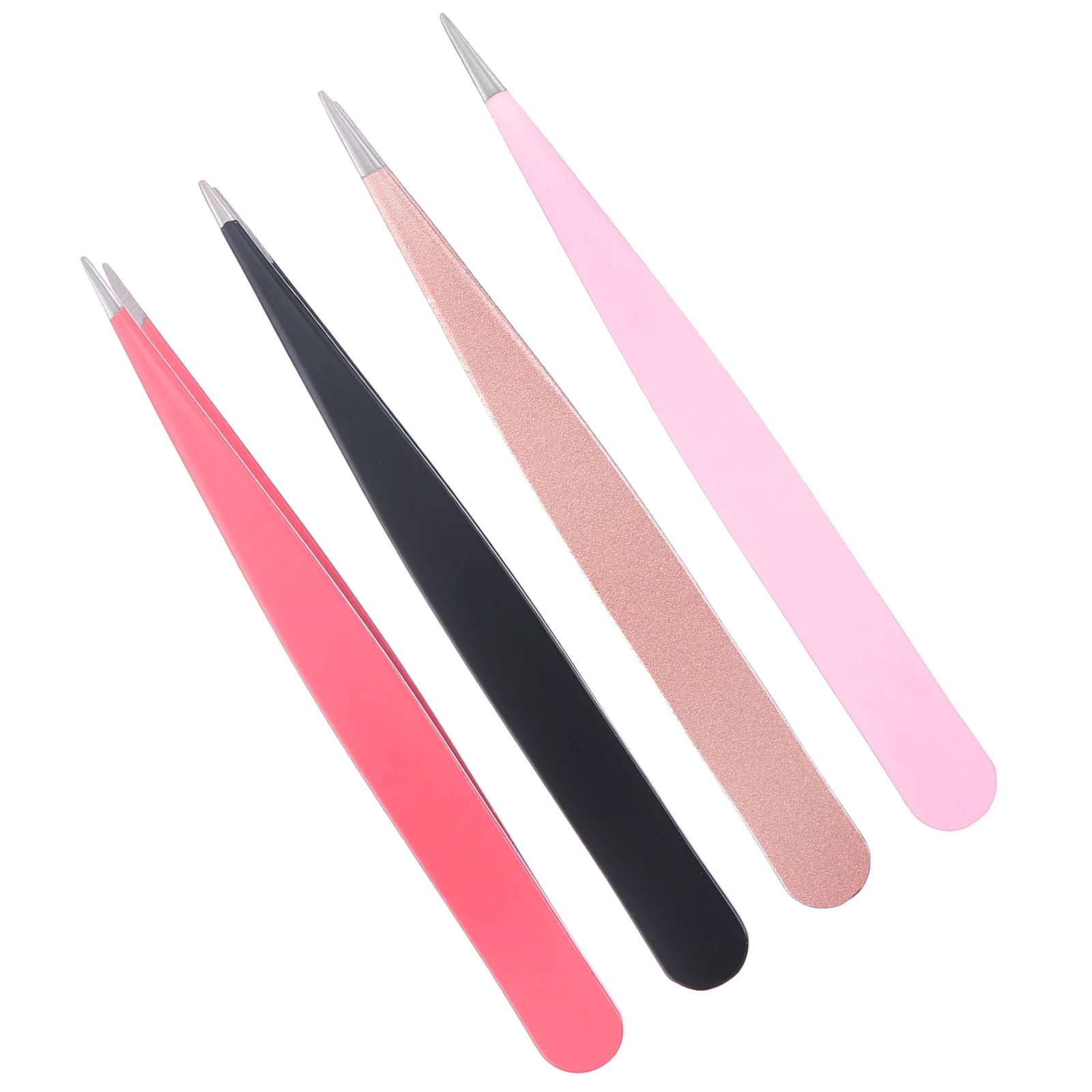 

4 Pcs Colored Eyebrow Clip Grooming Tool Tweezeers Major Beauty Tools Stainless Steel Tweezers