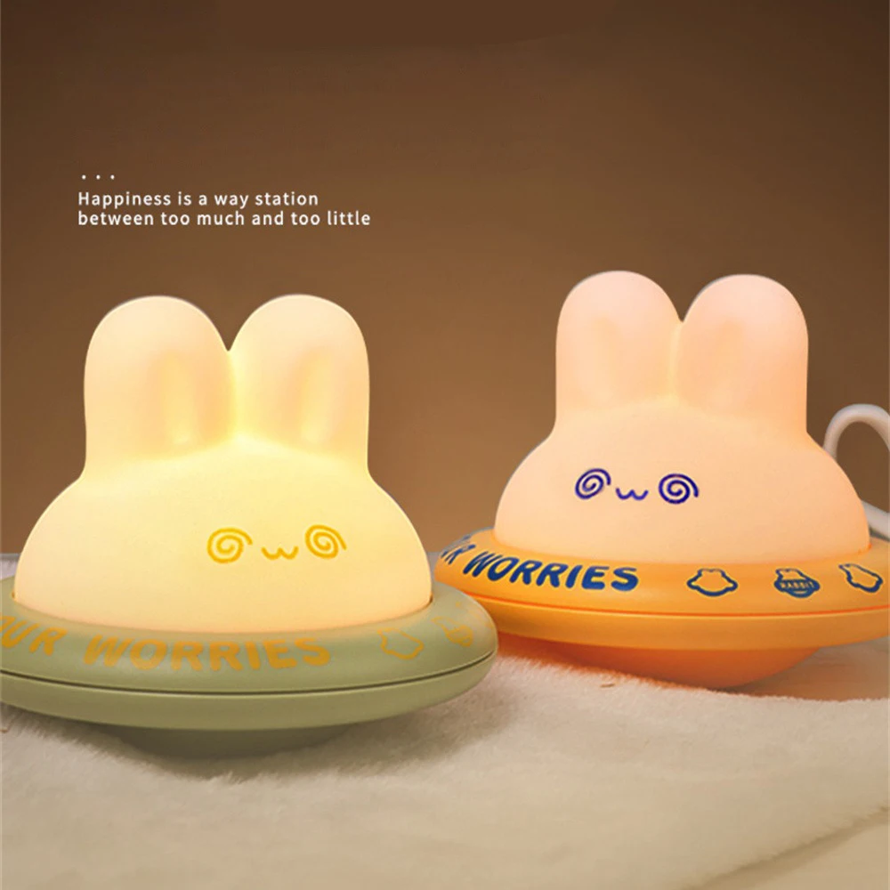 

Cartoon Clapping Light Sleep Timed Charging Bedside Feeding Eye Care Dormitory Ufo Dizzy Rabbit Small Night Light Gift Forfriend