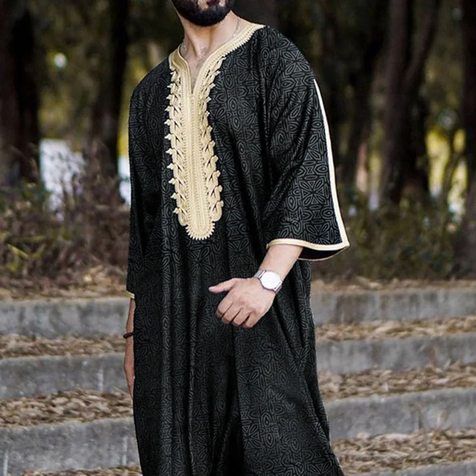 Muslim Men Clothing Abaya Tenue Musulmane Pour Homme Kaftan Leisure Jubba Thobe Fashion Dubai Saudi Arabia Pakistan Islamic Robe