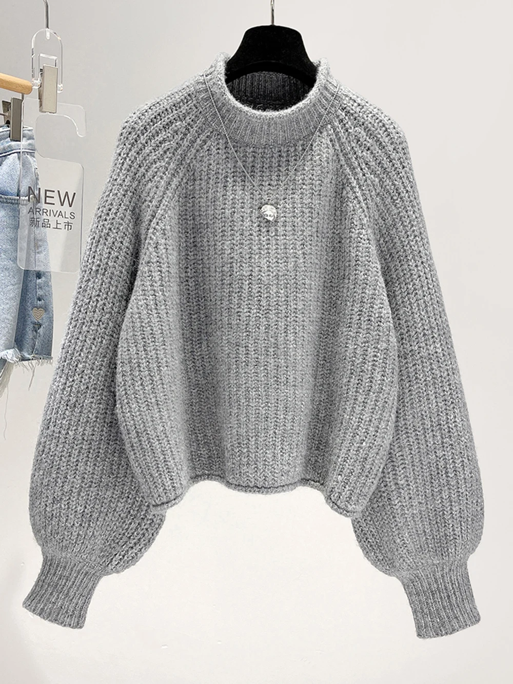 Женская Популярная зимняя одежда модные однотонные свитера свободные пуловеры