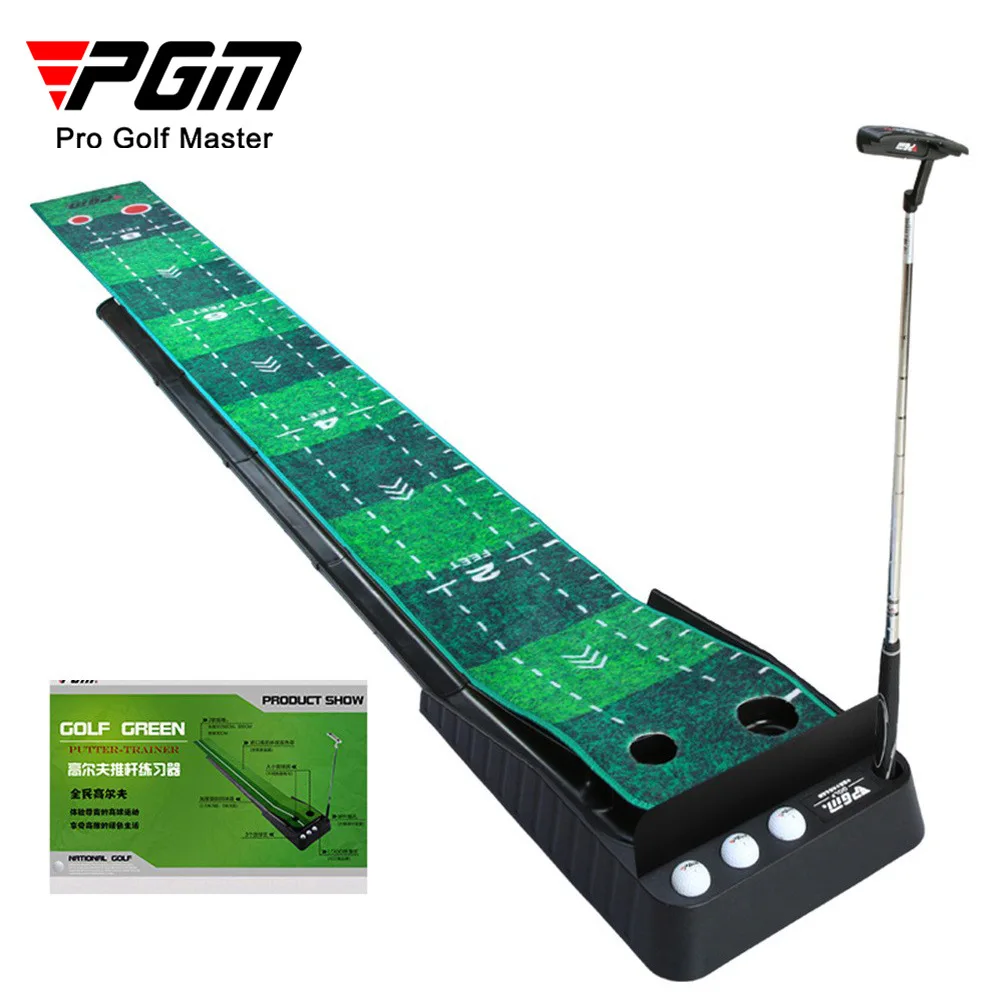 

PGM Mini Golf Putter Practice Mat Velvet Rubber Base with Auto Ball Return Function for Home/Outdoor/Office Use