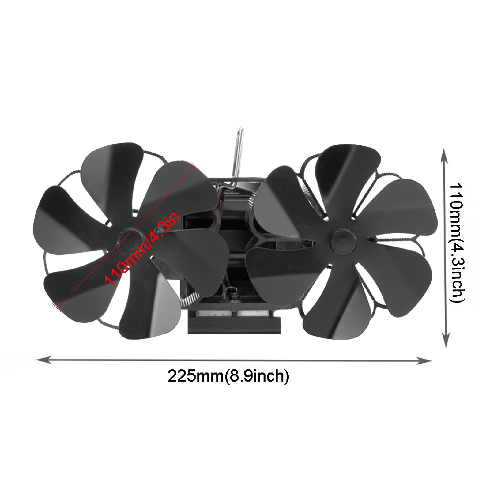 

Cooling Fans Blade Fireplace Fan Stoves Fireplaces 12 Blade 1400rpm Aluminum Double Head Fireplace Fan Furnace Fan