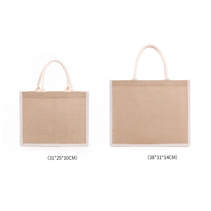 

Jute Tote Bags for Wedding Bridesmaid Reusable Burlap Gift Bag Shopping Favors Handbag