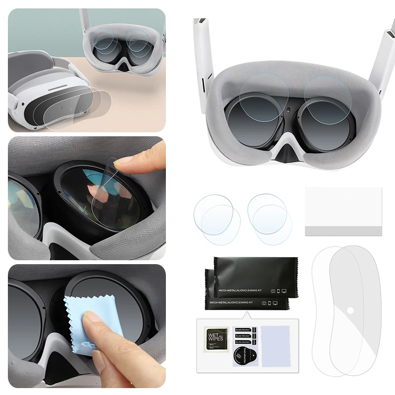 

2 Sets VR Headset Glasses Protective Film Accessories HD VR Headwear Film Replacement VR Glasses Screen Protector for PICO 4
