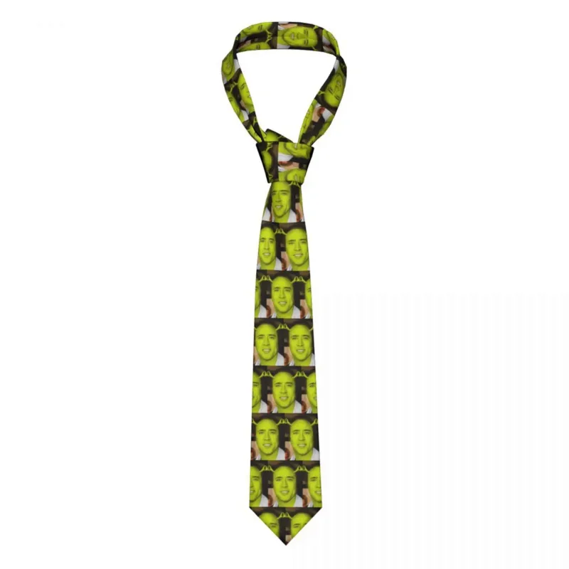 

Nicolas Cage Tie Shrek Ties 3D Printed Cravat Party Necktie Polyester