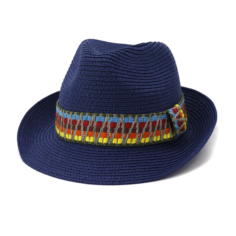 

Ladies and Men Beach Hat New Outdoor Beach Sun Visor Fashion Little Jazz Straw Hats for Women Fashion Casual Solid Hat