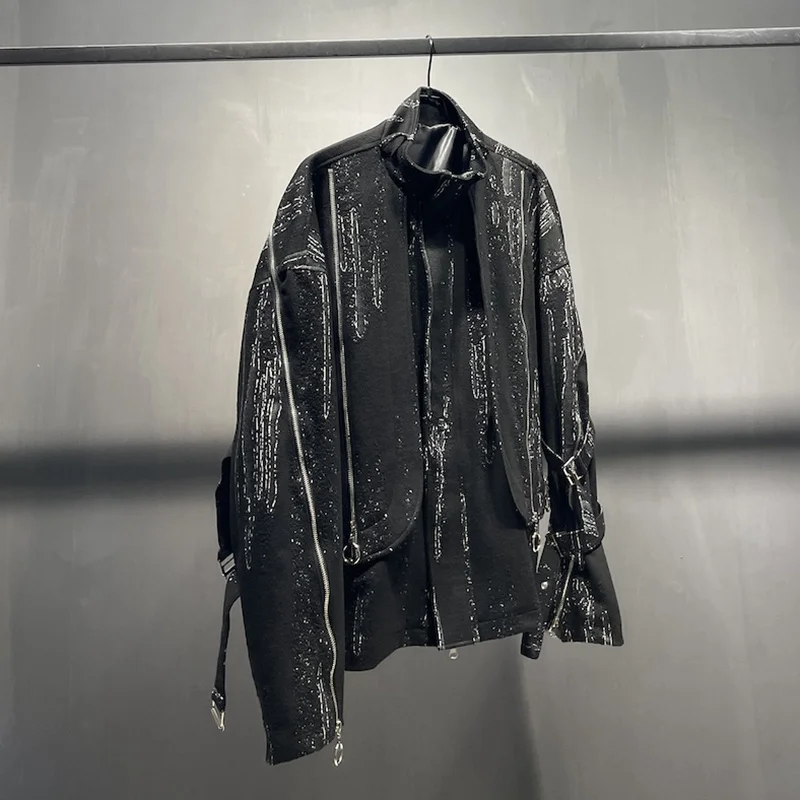 

Wornout Vintage Niche Design Men's Personality Zipper Decorate Shirts Jackets Long Sleeve High Quality Elegant Trendy 2024