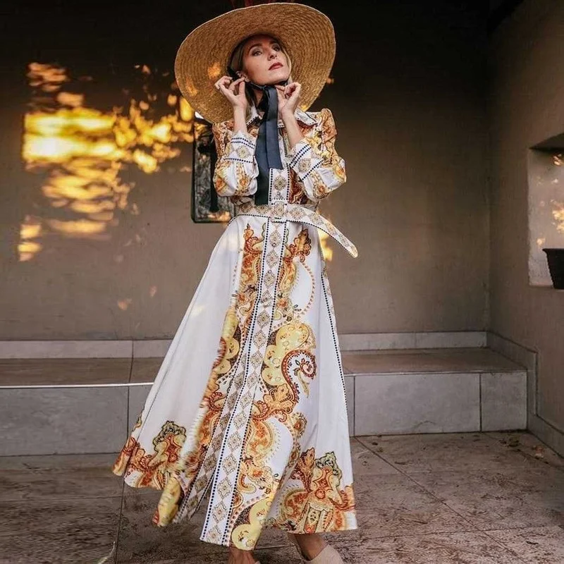 

Muslim Fashion Women Islamic Satin Dress Hijab Arabic Pleated Abaya Dubai Balloon Sleeve with Ribbon Eid Mubarak Turkish Dresses