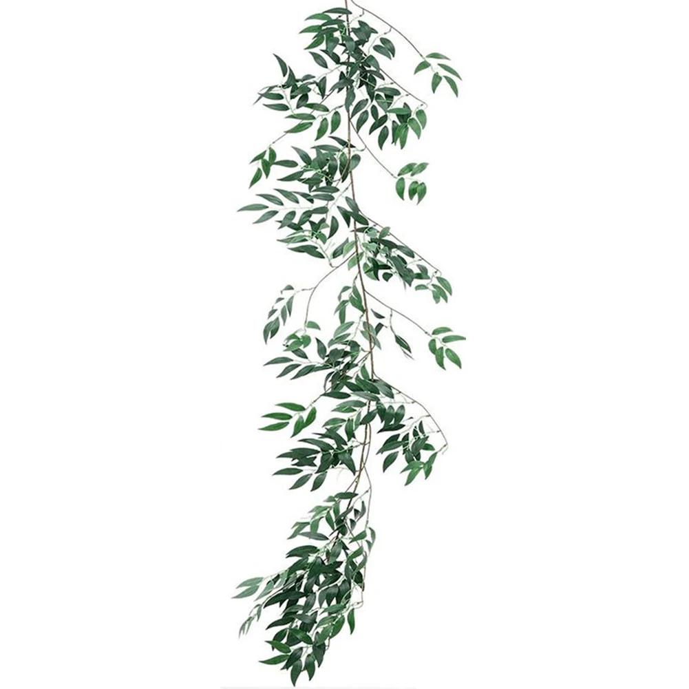 

1 Piece Willow Vine Artificial Green Leaves Plastic Rattan Silk Leaves 180cm/H Artificial Branches Artificial Plants