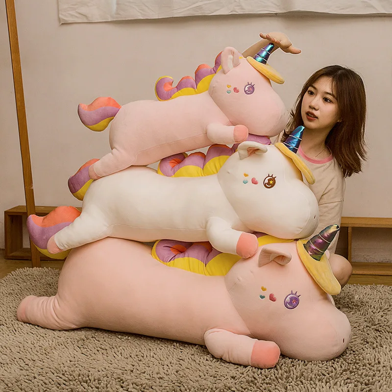 

60cm/100cm New Kawaii Unicorn Plush Toy Stuffed Soft Dreamlike Unicorn Horse Pillow Sofa Cushion Appease Doll Toys for Kids Girl