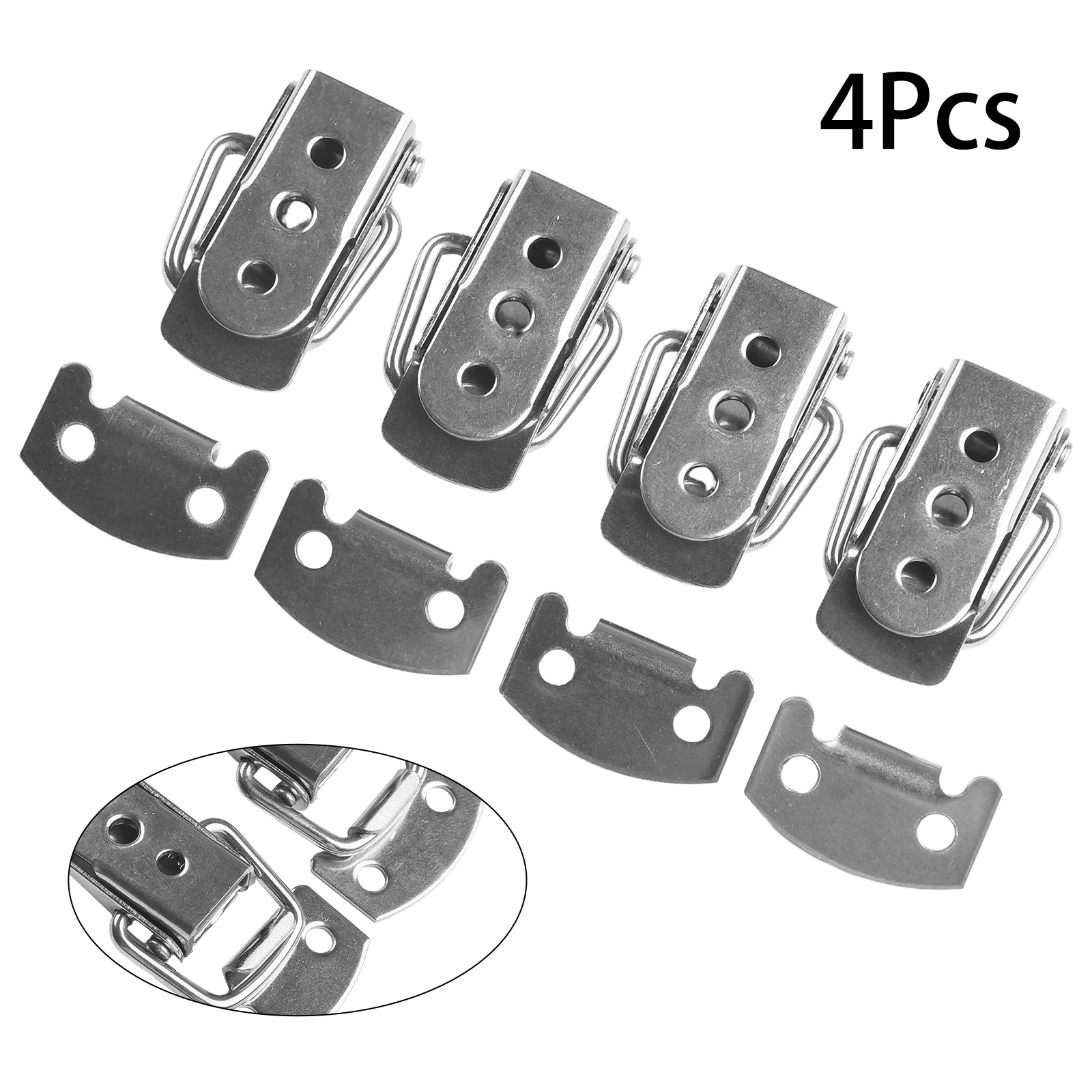 

4PCS Home Toggle Latches Stainless Steel 4PCS Case Box Latch Catch Toggle For Sliding Door Hasp Mild Steel Hasp