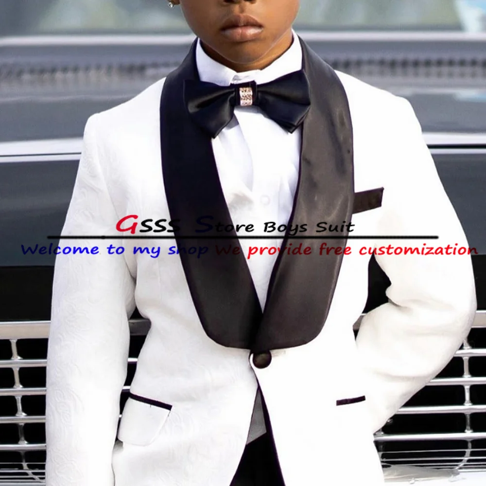 

Boys Suit Wedding Tuxedo 2 Piece Shawl Collar Blazer Pants Kids Formal Jacket Set White 3-16 Years Complete Outfit
