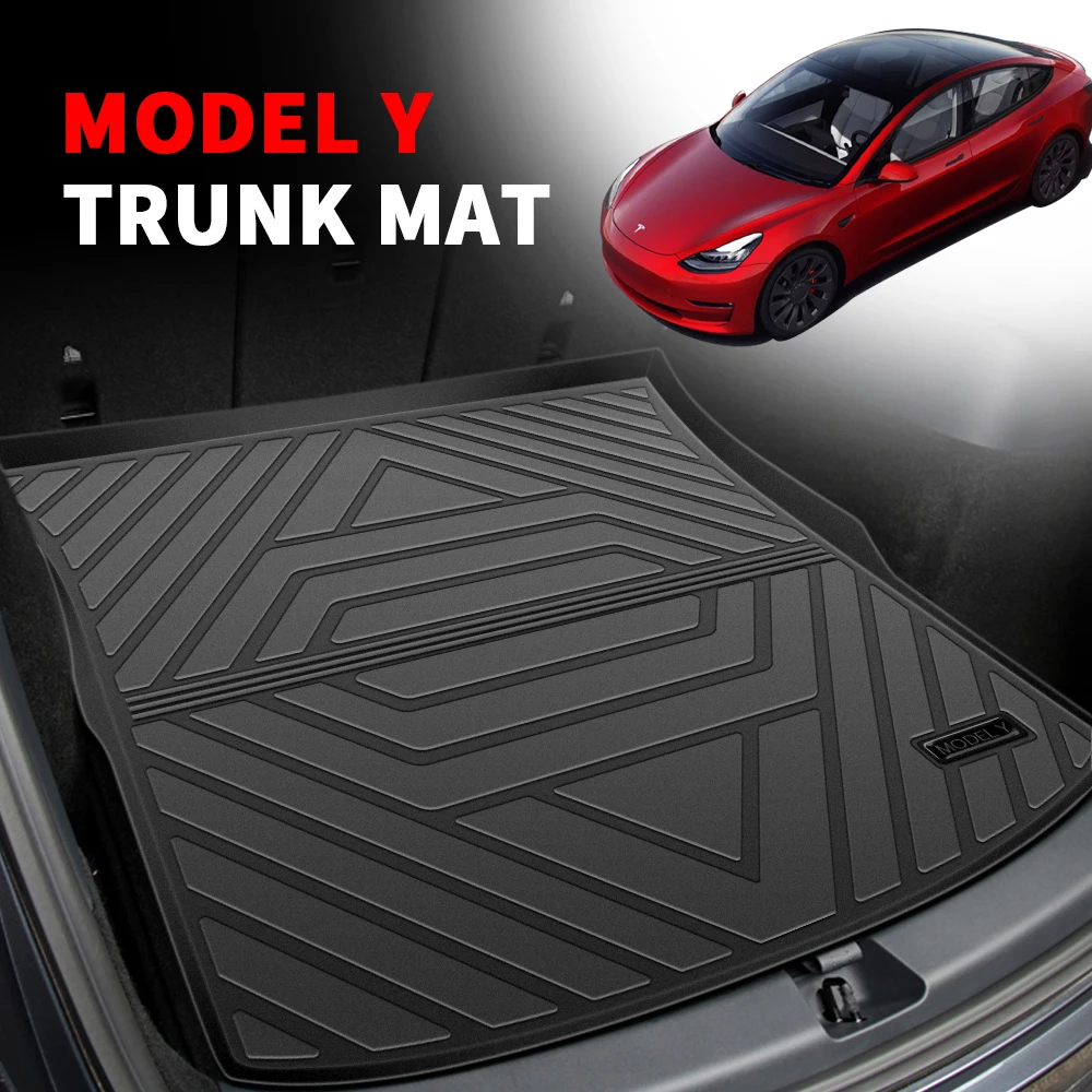 

Upgrade New TPE Car Front Rear Trunk Mat Storage Mat Cargo Tray Dustproof Waterproof Protective Pads For Tesla Model Y 2021 2022