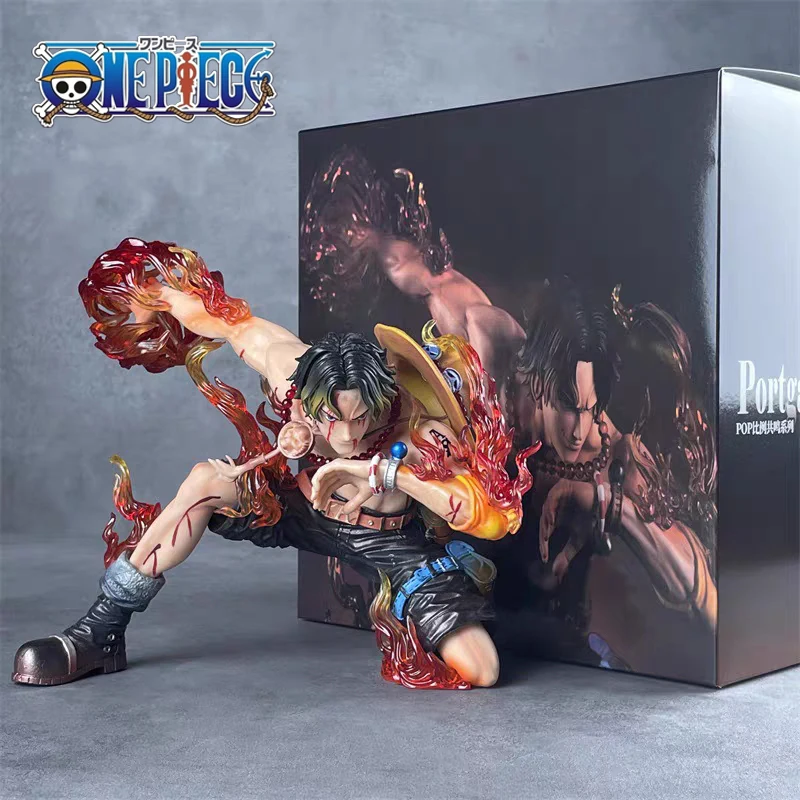 

One Piece Anime Ace Action Figure Iu Resonance Series Portgas D Ace Figurines Collection Pvc Model Statue Squatting Decor Toy