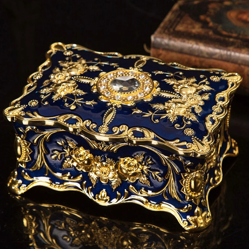 

Металлические поделки Европейский стиль ретро шкатулка для ювелирных изделий креативное высококачественное кольцо ожерелье маленькая коробка для хранения подарки