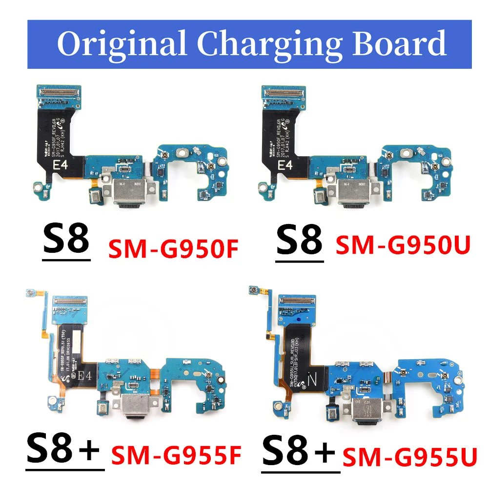Оригинальный USB-разъем для зарядки для Samsung Galaxy S8 / S8 Plus G950 G955 SM-G950F G955F G950U, зарядная плата S8 +