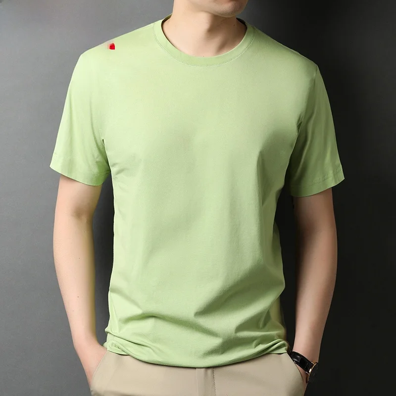 Hengyuanxiang Pure Cotton Short sleeve T-shirt Men's Summer round Neck White Top Half Sleeve Black Bottoming Shirt Trendy