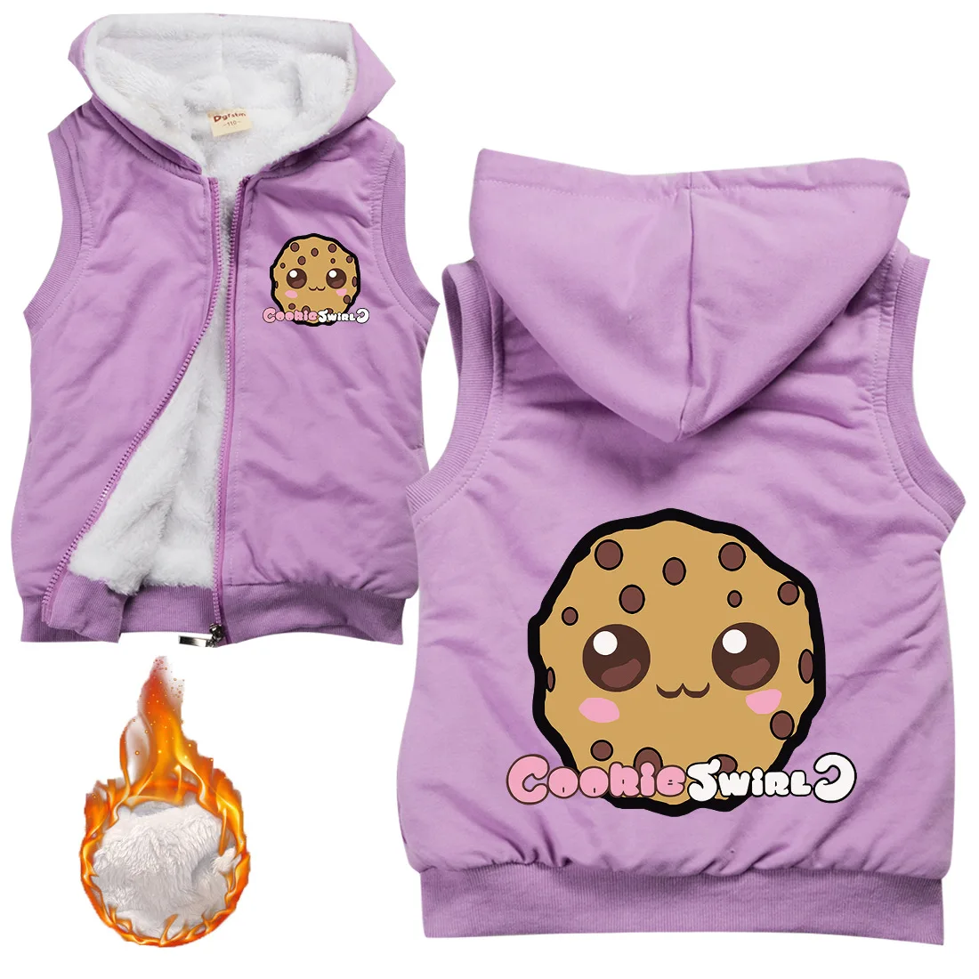 Зимний флисовый костюм для мальчиков и девочек на молнии