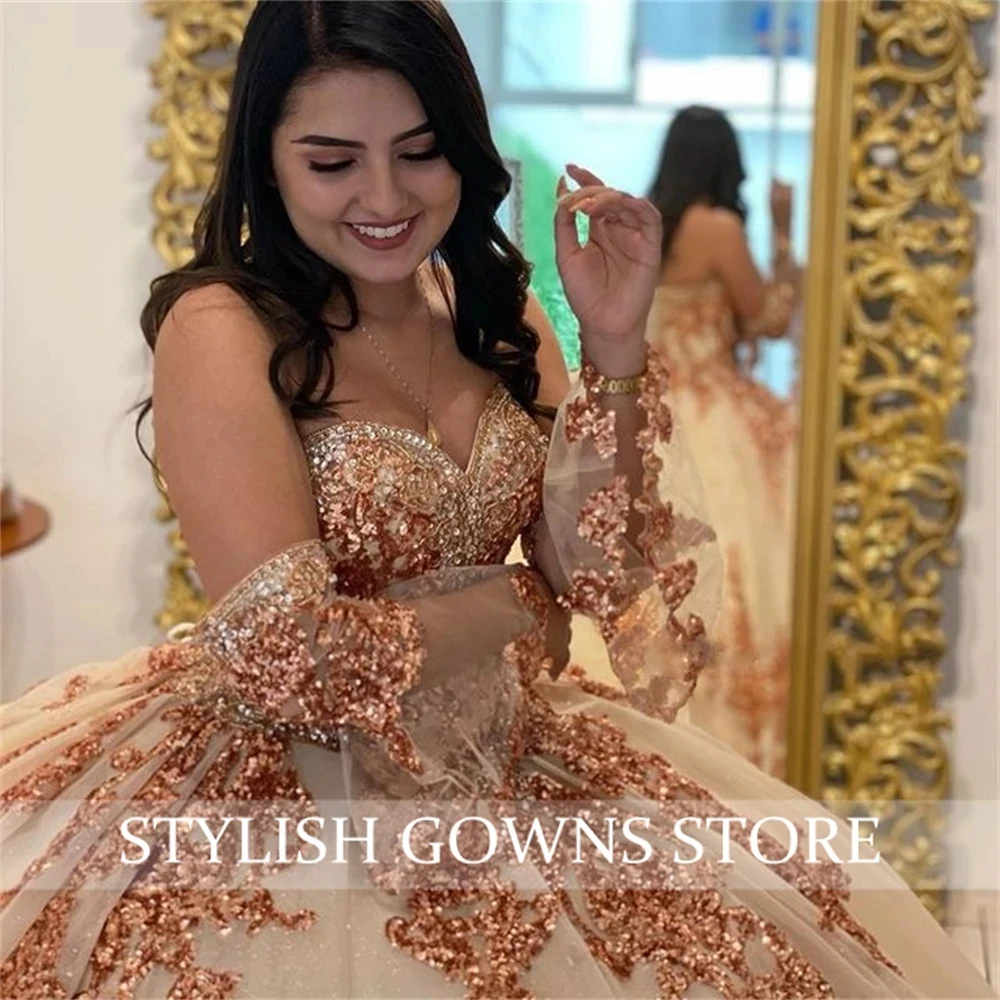 ANGELSBRIDEP милое платье Quinceanera для 15 вечерние модные съемные рукава аппликация