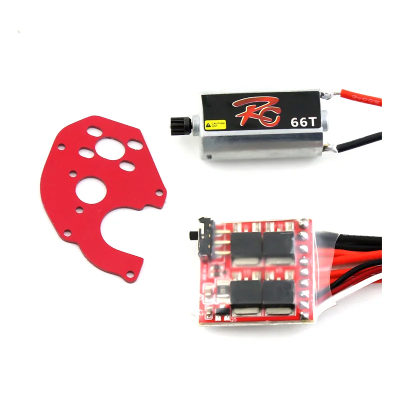 

Щеточный двигатель 050 66T с 30A ESC для осевого SCX24 Gladiator Bronco C10 JLU Deadbolt 1/24, цвет красный