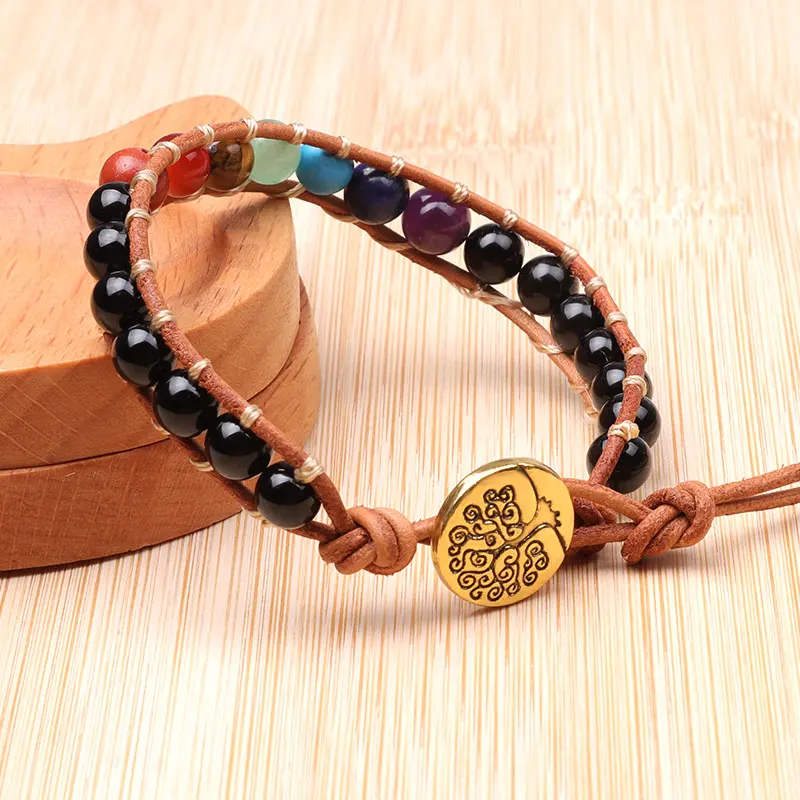 

Trendy Life Tree Woven Charms Yoga Bracelet for Women Men Jewelry Accessories Seven Chakras Bracelet Female Supplies