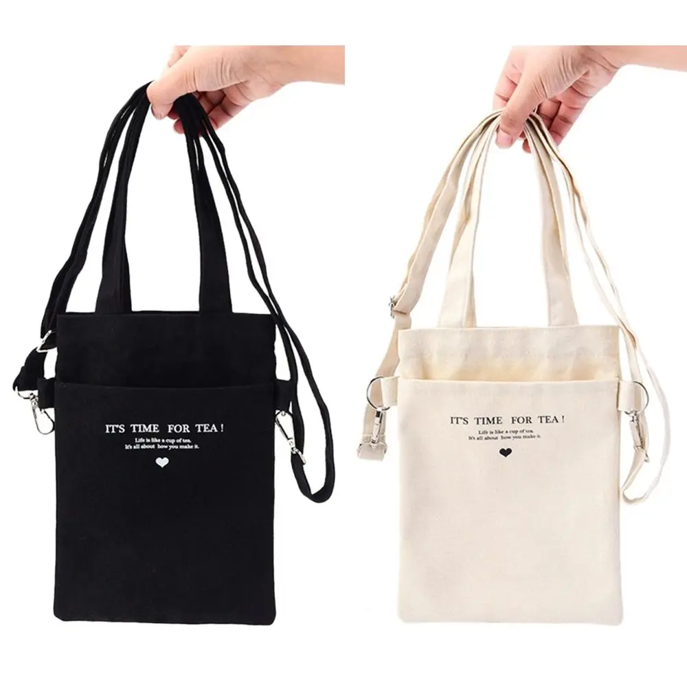 

Холщовая Сумка для бутылки с водой с принтом, портативная с двойным отверстием и ремешком, вакуумный рукав для чашки, рукав для кофейной чашки, для спорта на открытом воздухе