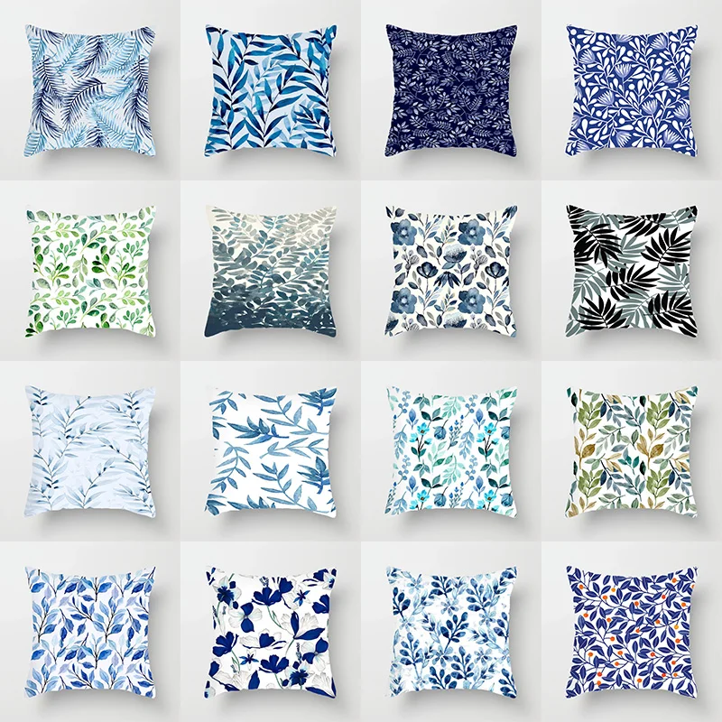 

Leaves Floral Pattern Cushion Cover for Sofa Home Decor Pillow Case 45*45cm Living Room Car Pillowcase Decorative Throw Pillows