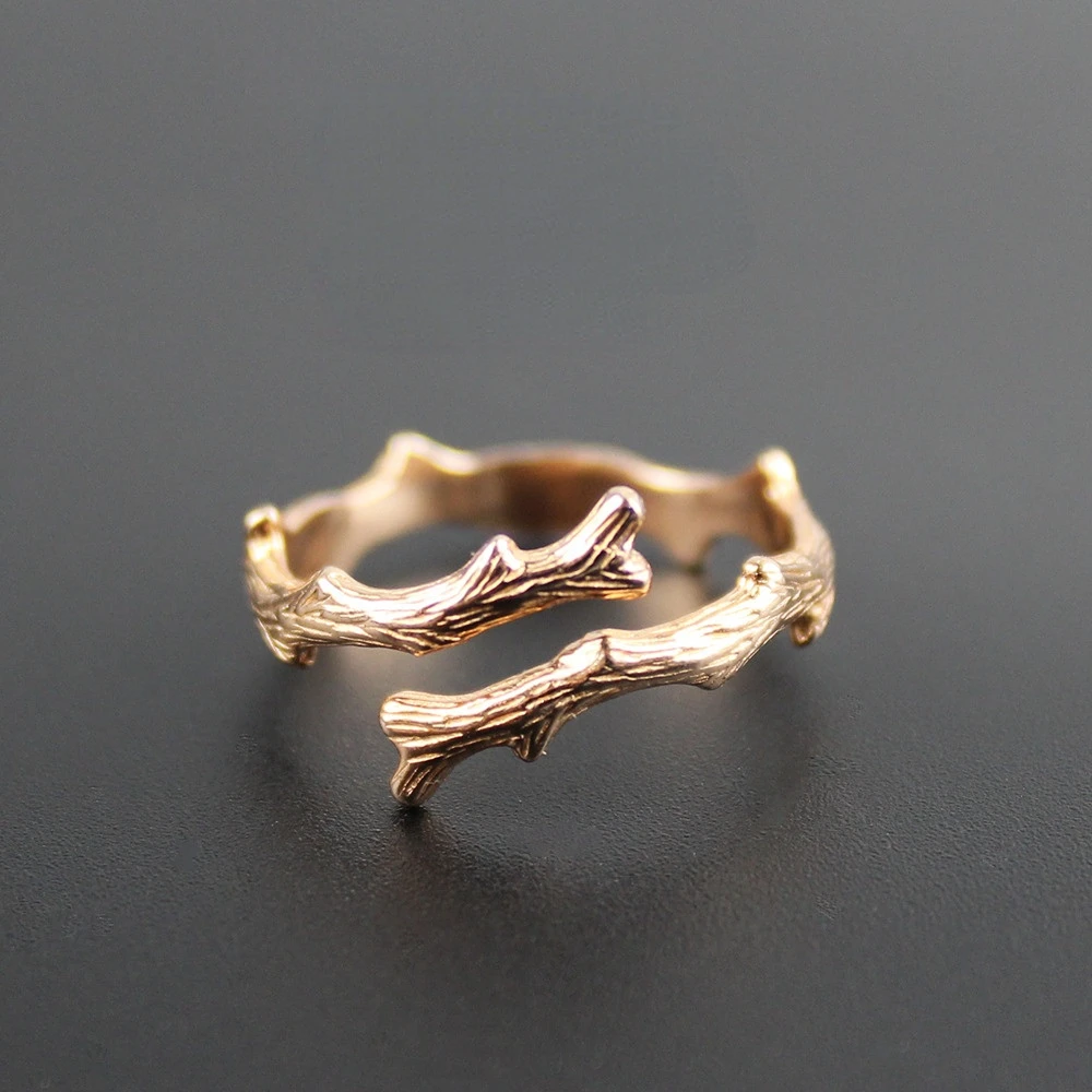 

Vintage Fashion Simple Branch Ring Unisex Gold Color Open Ring Banquet Jewelry Accessories Gift