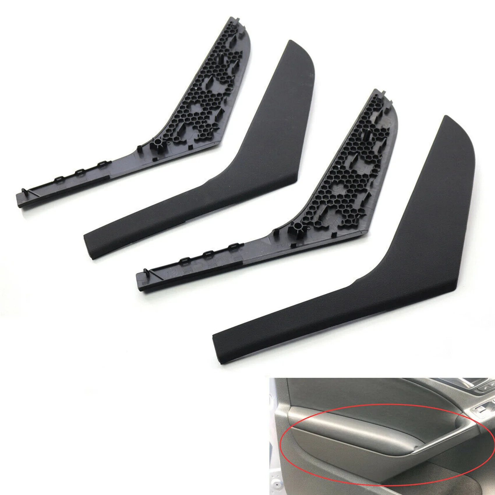 

For 2010-2013 Golf Mk6 Set of Interior Door Trim for Pull Handle 5K4868039A 5K4868040A