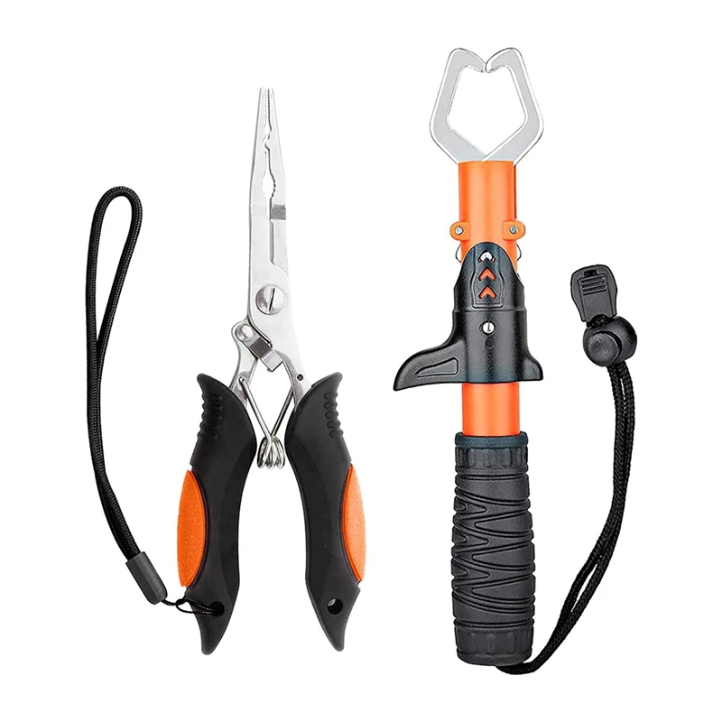 

Fishing Pliers,Hook Remover Fish Lip Gripper,Fishing Pliers Needle Split Ring Pliers Tool For Saltwater/Fly/Ice Fishing