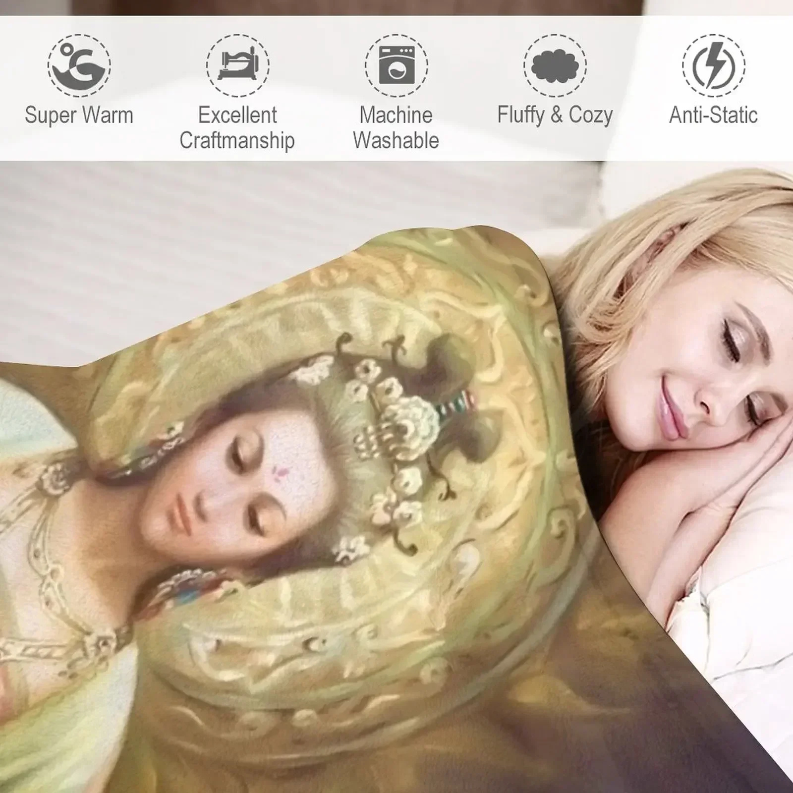 Одеяло Quan Yin Мать и богиня сострадания фланелевая ткань движущиеся мягкие