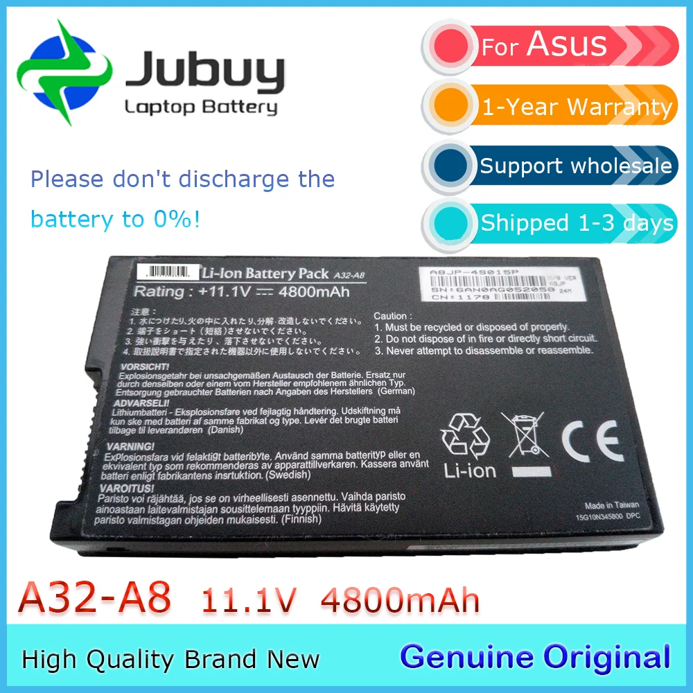 A32-A8 10 8 В 4800 мАч оригинальный аккумулятор для ноутбука Asus A8 A8000 F8Sa N80 N81V Pro80 X80 X81Sg X83Vb