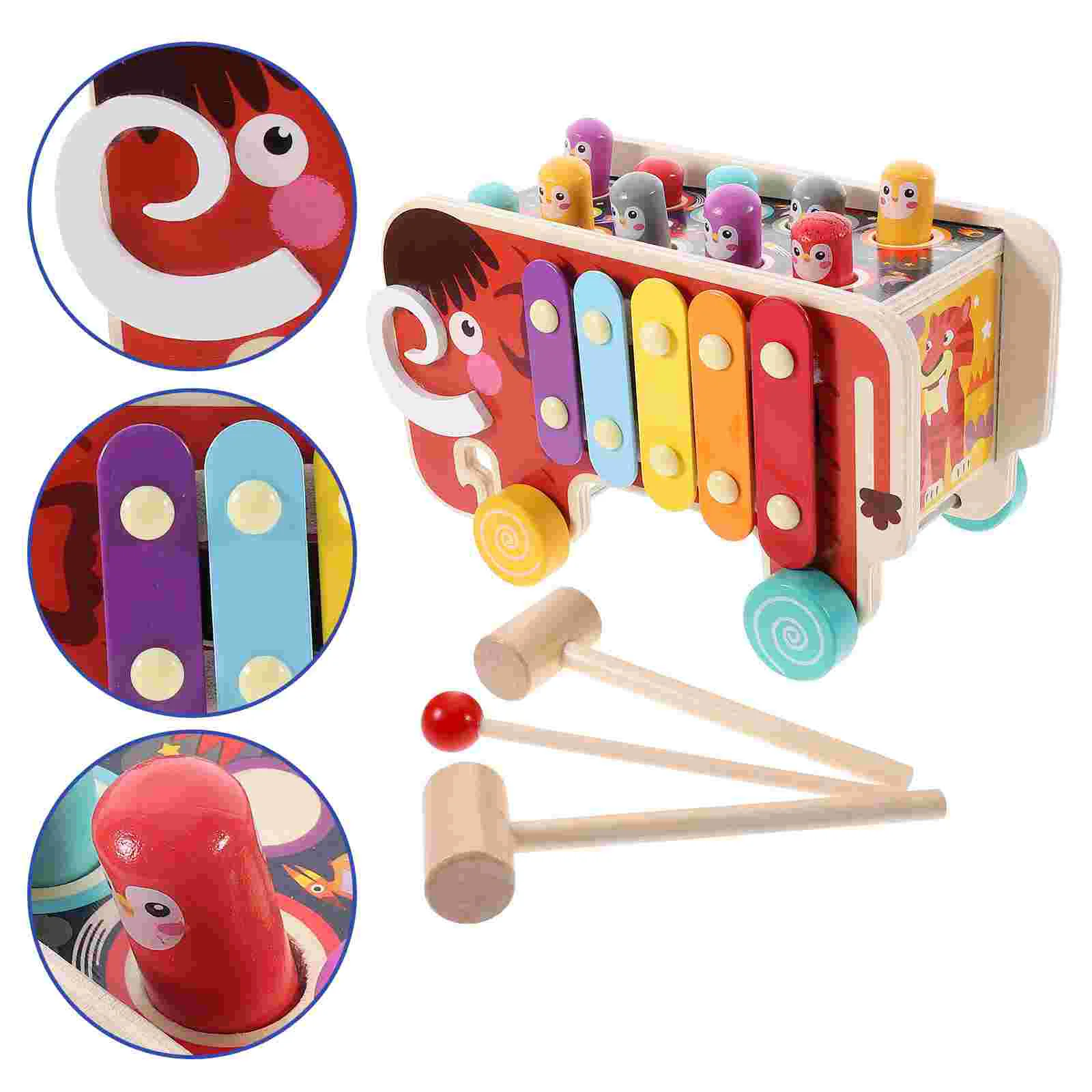 

Baby Toys Gavel Educational Playthings Toddler Pounding Taste Children Birthday Gifts Wooden Mallet Hammering Parent-child